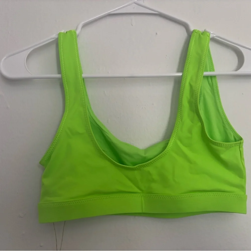 Skims Recycled Swim Tank Bikini Top In Neon Green - XS